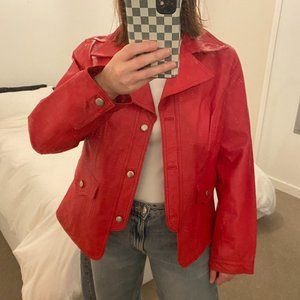 Cami Red Genuine Leather Jacket